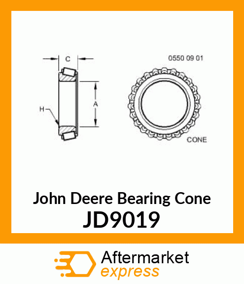 CONE,TAPER ROLLER BRG JD9019