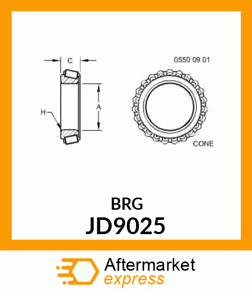 CONE,TAPER ROLLER BEARING JD9025