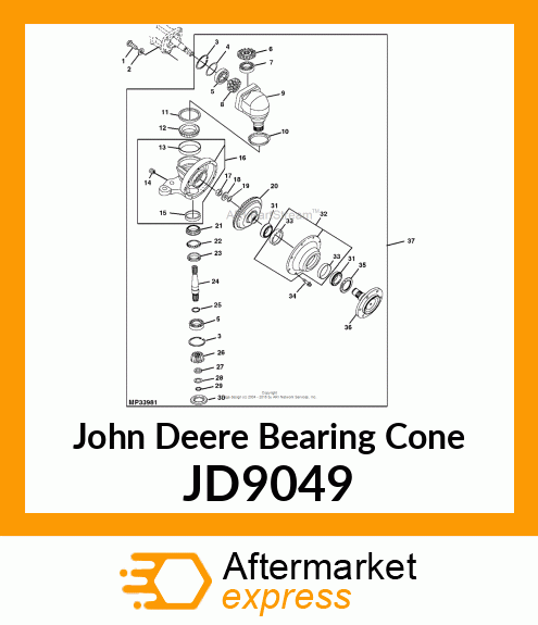 BEARING ROLLER JD9049