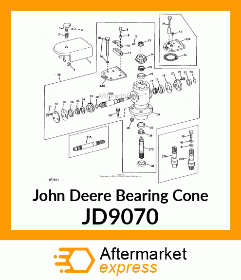 CONE, TAPER ROLLER BRG. JD9070