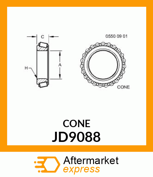 CONE, TAPER ROLLER BEARING JD9088