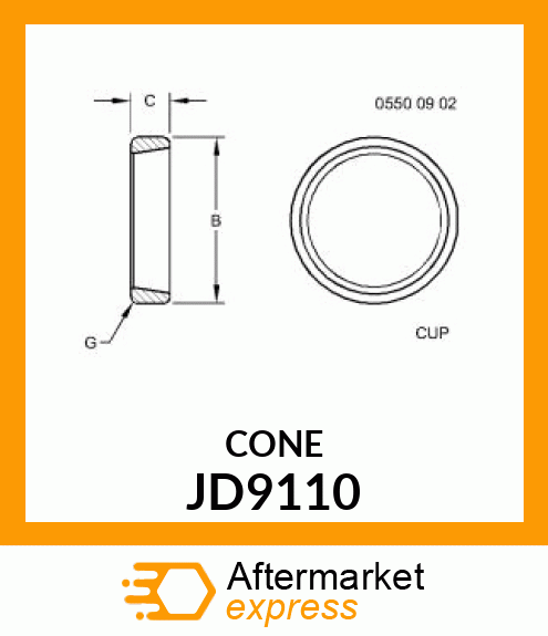 CUP ,BEARING JD9110