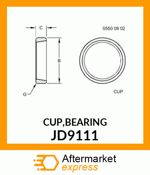 CUP,BEARING JD9111