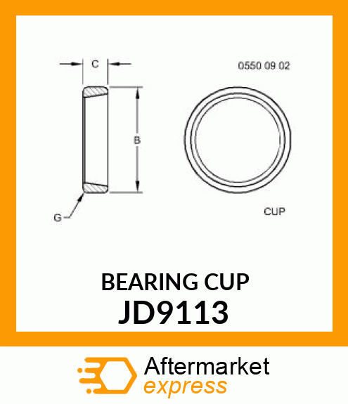 CUP,TAPER ROLLER BEARING JD9113