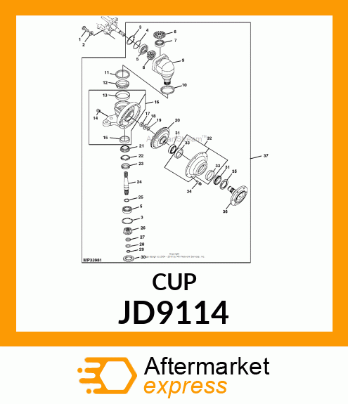 CUP BEARING JD9114