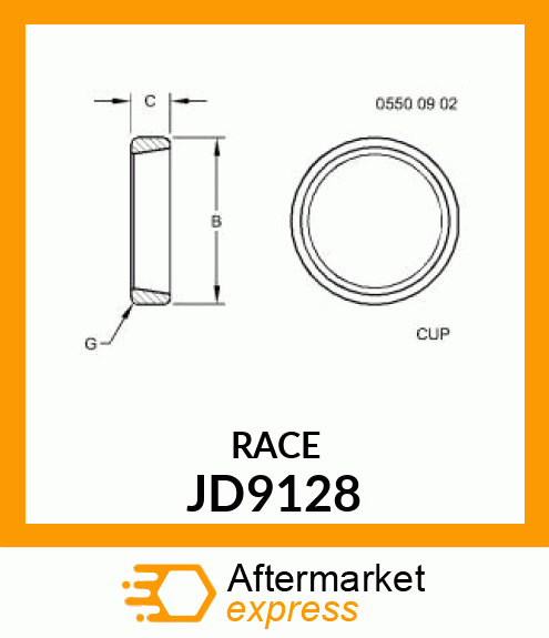 CUP,TAPER ROLLER BEARING JD9128