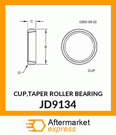 CUP,TAPER ROLLER BEARING JD9134