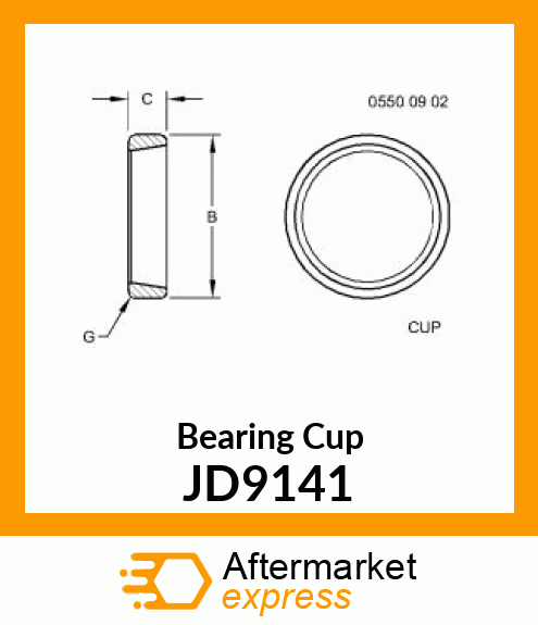 CUP,BEARING JD9141