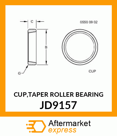 CUP,TAPER ROLLER BEARING JD9157