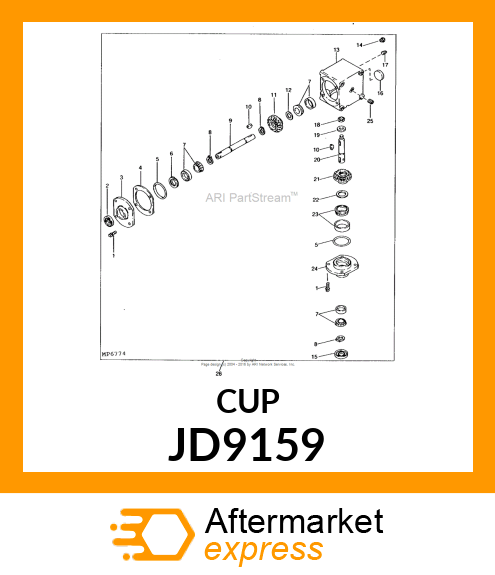 CUP, BEARING (ROLLER, TAPER) JD9159