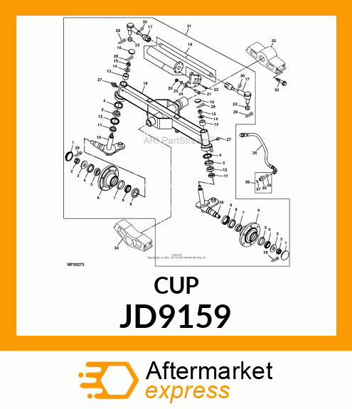 CUP, BEARING (ROLLER, TAPER) JD9159