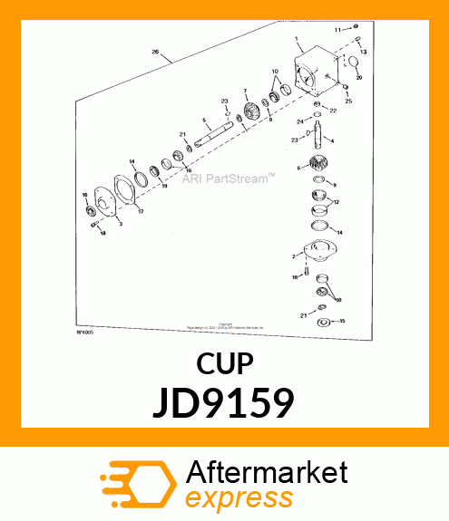 CUP, BEARING (ROLLER, TAPER) JD9159