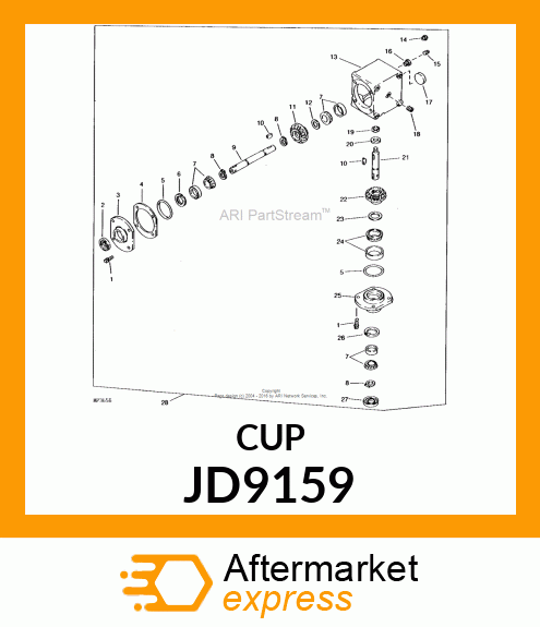 CUP, BEARING (ROLLER, TAPER) JD9159