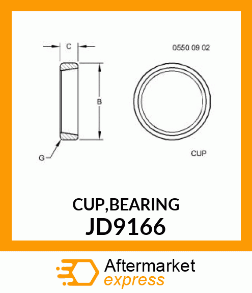 CUP,BEARING JD9166