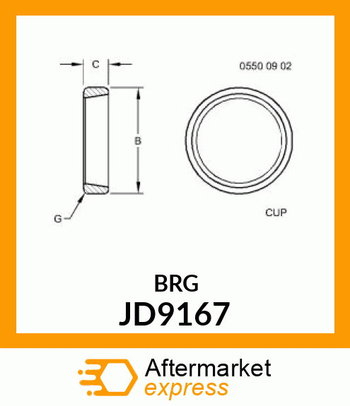 CUP, BEARING JD9167