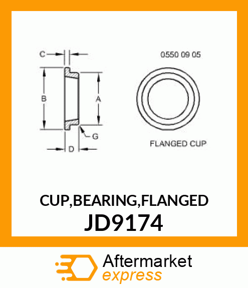 CUP,BEARING,FLANGED JD9174