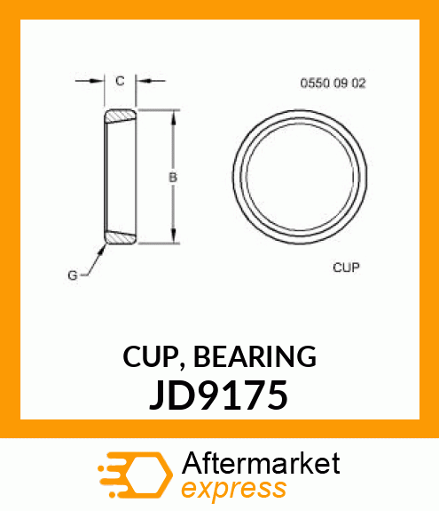 CUP, BEARING JD9175