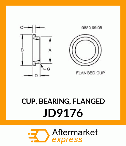 CUP, BEARING, FLANGED JD9176