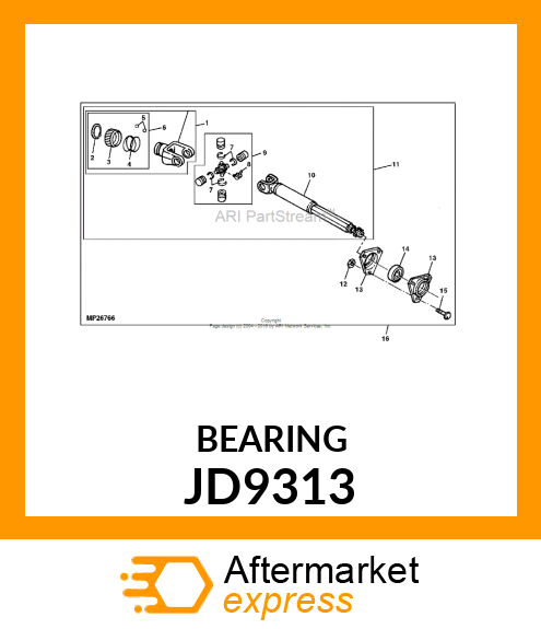 BEARING HEX BORE JD9313