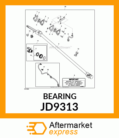 BEARING HEX BORE JD9313