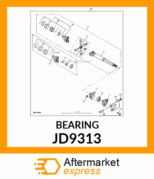 BEARING HEX BORE JD9313