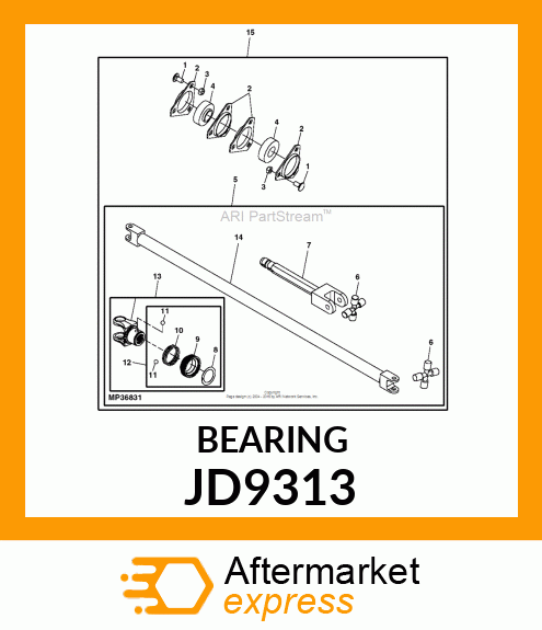 BEARING HEX BORE JD9313