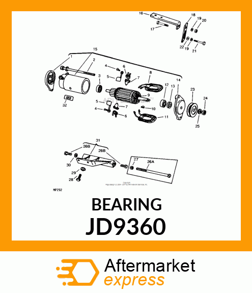 COMMUTATOR END BEARING JD9360