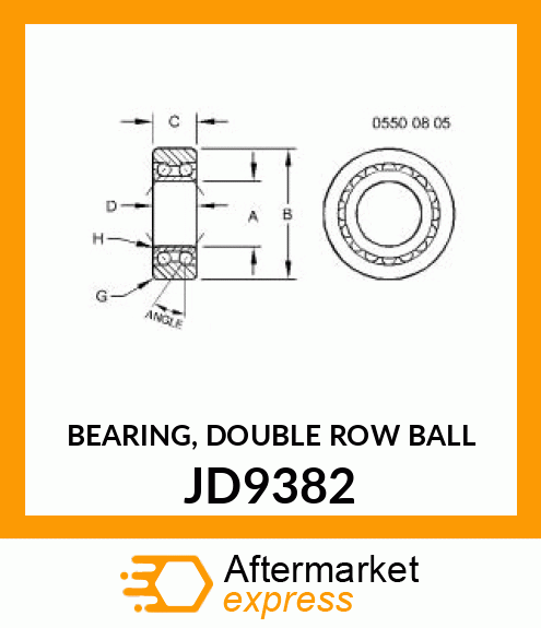 BEARING, DOUBLE ROW BALL JD9382