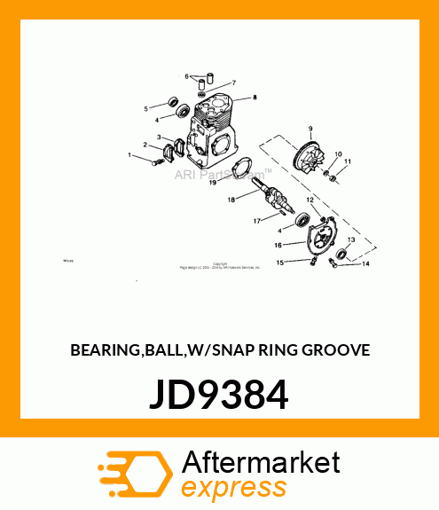 BEARING,BALL,W/SNAP RING GROOVE JD9384