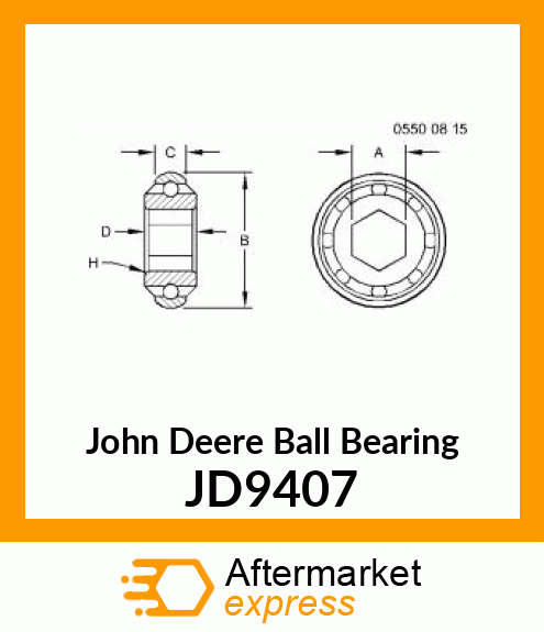 BALL BEARING, (AUGER FRONT) JD9407