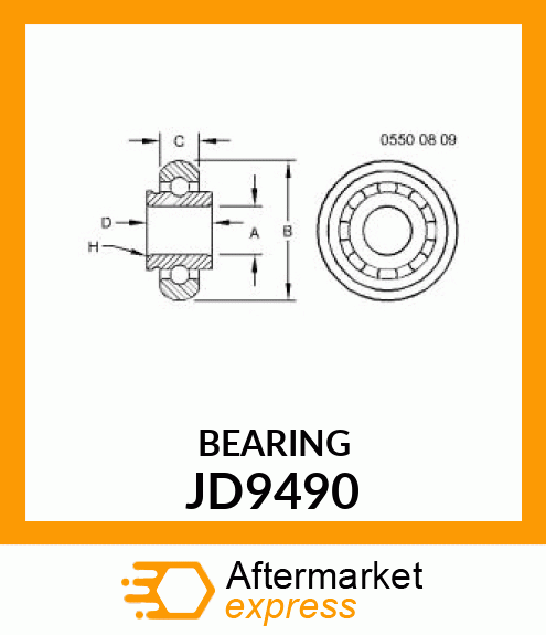 BEARING, 25MM BORE, RELUBRICATABLE JD9490