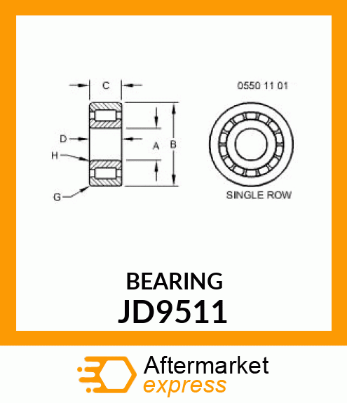 BEARING,ROLLER JD9511