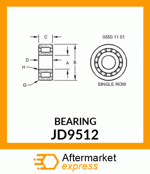 BEARING ,ROLLER JD9512