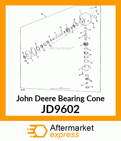 BEARING CONE, (TAPER ROLLER) JD9602