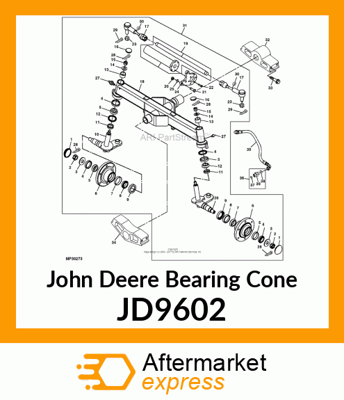 BEARING CONE, (TAPER ROLLER) JD9602