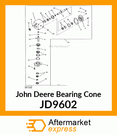 BEARING CONE, (TAPER ROLLER) JD9602