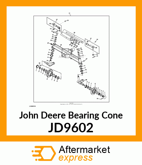 BEARING CONE, (TAPER ROLLER) JD9602