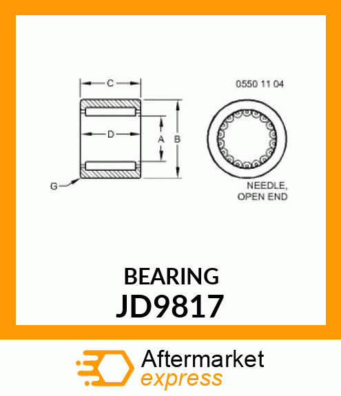 BEARING,STRAIGHT ROLLER JD9817