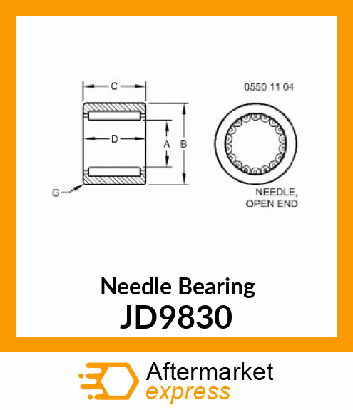 BEARING, NEEDLE JD9830