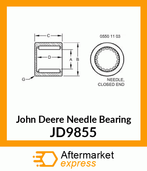 GEAR BOX BEARING JD9855