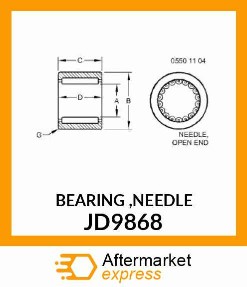 BEARING ,NEEDLE JD9868