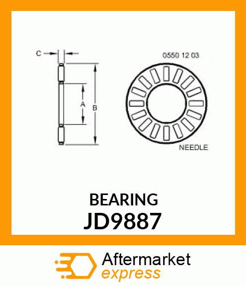 BEARING ,NEEDLE THRUST JD9887