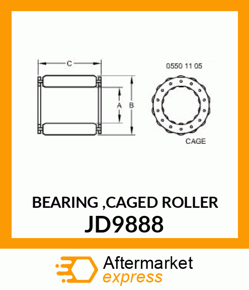 BEARING ,CAGED ROLLER JD9888