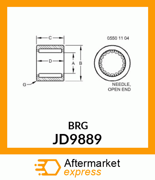 BEARING ,OPEN END NEEDLE JD9889