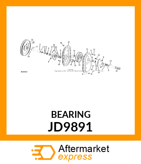 NEEDLE BEARING W/SEAL JD9891