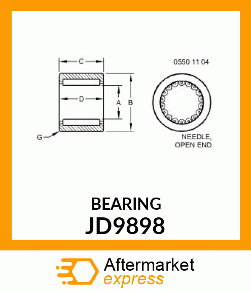 BEARING, NEEDLE JD9898