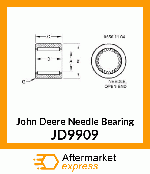 NEEDLE BEARING, BEARING NEEDLE JD9909