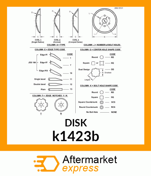 18" SOLID DISK BLADE .125" GA. k1423b