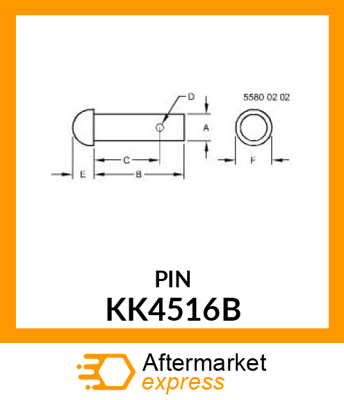 PIN FASTENER, DRILLED RIVET, 5/8 X KK4516B