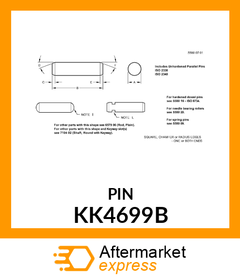 MAIN FRAME amp; GANG FRAME LOCK PIN KK4699B